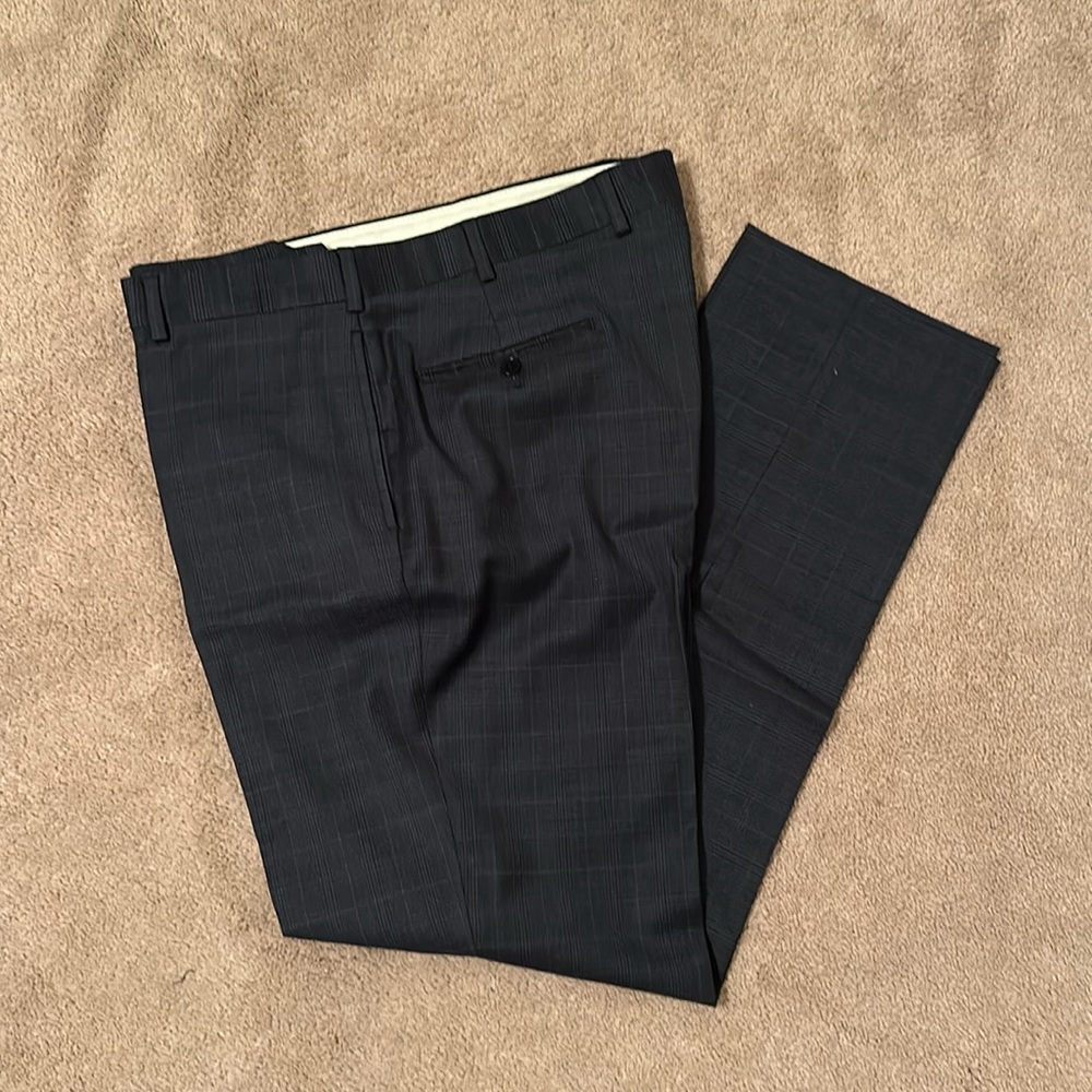 Brooks Brothers Navy Blue plaid dress pants, size 38x32